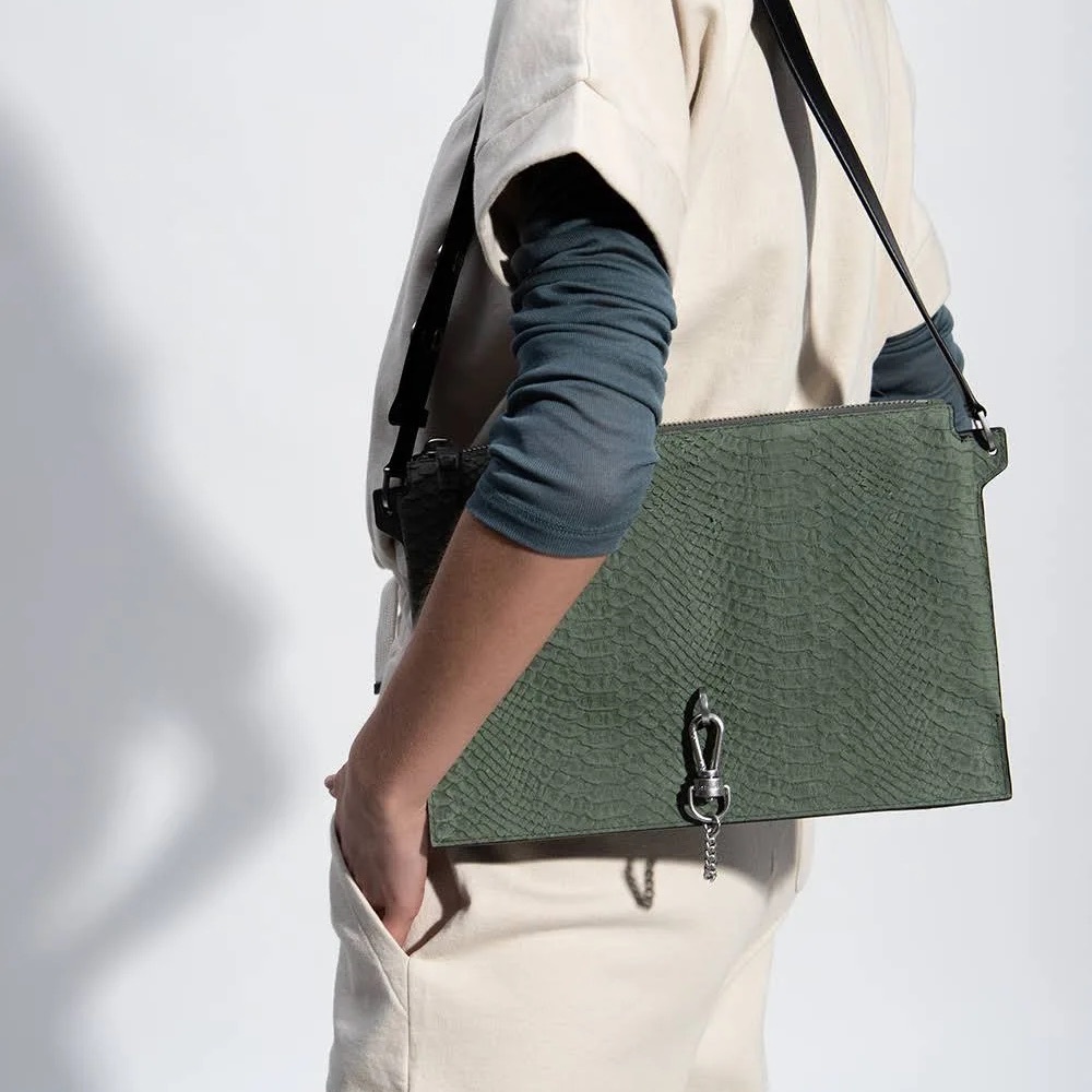 AllSaints Sheringham Nubuck Shoulder Bag, Green